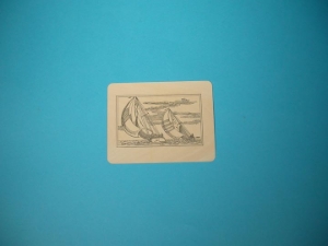 Sailboat Race Wooden Postcard 