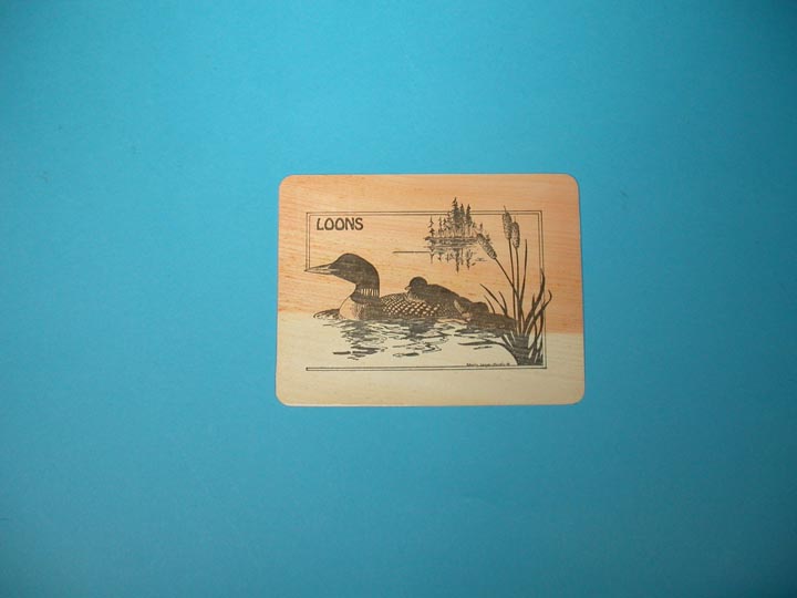 Loons Wooden Postcard 