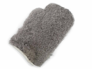 Rabbit Fur Massage Mitt: Chinchilla rabbit fur massage gloves