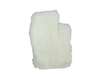 Rabbit Fur Massage Mitt: White rabbit fur massage gloves
