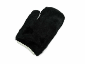 Rabbit Fur Massage Mitt: Yin/Yang rabbit fur massage gloves