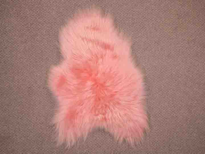 Dyed Icelandic Sheepskin:Light Coral:  90-100cm or 36" to 40" 