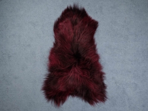 Dyed Icelandic Sheepskin: Burgundy: 110-120cm or 44" to 48" 