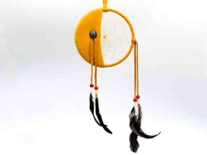 Navajo 5" Fancy Half Moon Dreamcatcher with Glass Beads 