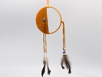 Navajo 5" Fancy Half Moon Dreamcatcher with Plastic Beads 