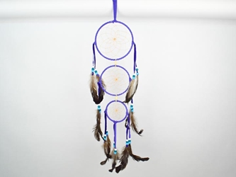 Navajo 5"/4"/3" Triplet Dreamcatcher with Plastic Beads 