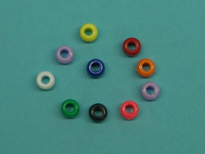 9mm Plastic Crow Beads: Multi Opaque (1000/bag) plastic beads