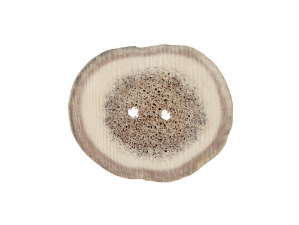 Cross-Cut 2-Hole Caribou Antler Button: 1.5-2.0" 