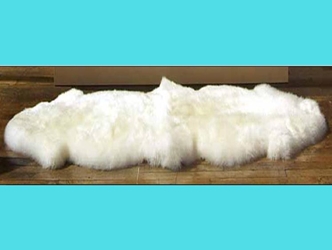 Australian Sheepskin Double Rug: ~71" x 25": Ivory (Natural White) 