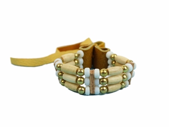 Iroquois 3-Row Cow Bone Bracelet 