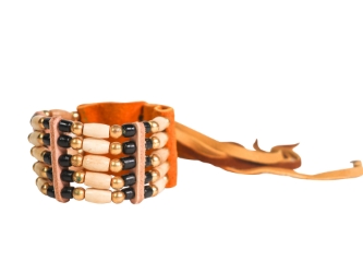Iroquois 5-Row Bone Bracelet: Black 