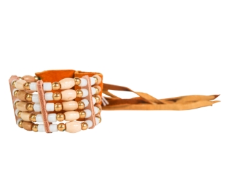Iroquois 5-Row Bone Bracelet: White 