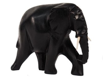 African Elephant Wood Carving: Small: Ebony 