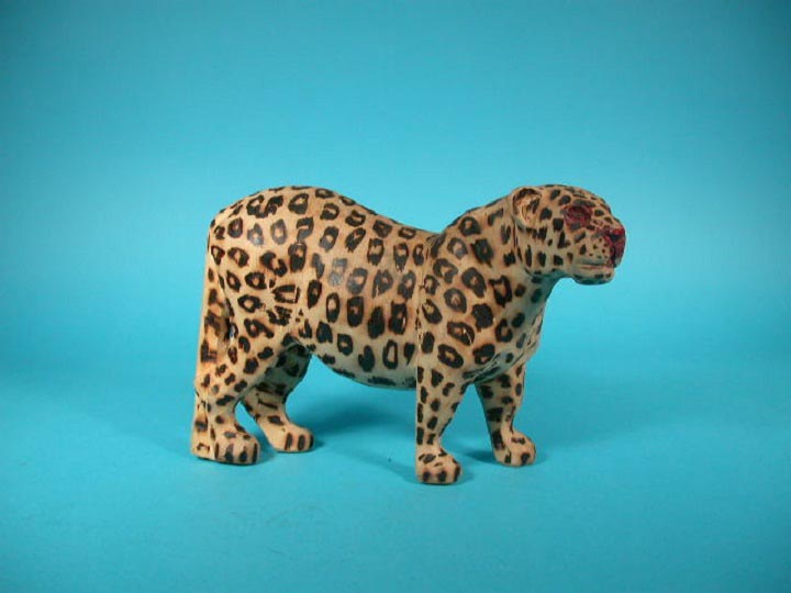 African Leopard Wood Carving 
