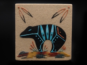 Unframed Navajo Sandpainting: 6" by 6" 
