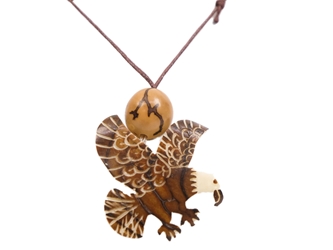 Tagua Nut Necklace: Eagle 