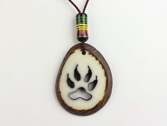 Tagua Nut Necklace: Wolf Track Cut Out wolf track cut-out tagua nut necklace