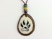 Tagua Nut Necklace: Wolf Track Cut Out - 1153-NLP501 (Y2H)