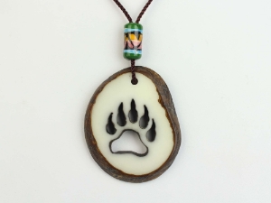 Tagua Nut Necklace: Bear Track Cut Out bear track cut-out tagua nut necklace