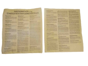 Amendments to the United States Constitution Parchment (2 pages) 