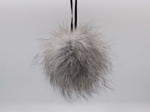 Fur Pompom: Indigo Fox: Natural fox fur pompoms, fox fur pom poms