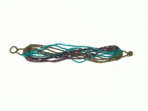 Guatemalan Beaded Bracelet: 12-Strand Tri-Color 