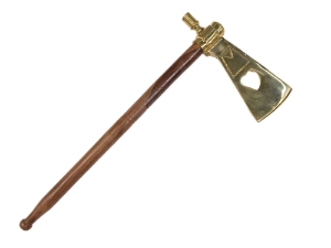 Tomahawk Pipe: Brass & Wood: Heart 