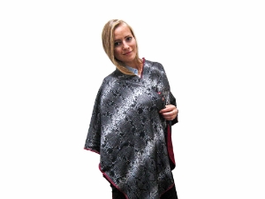 Poncho: Rattlesnake-Print: Gray 