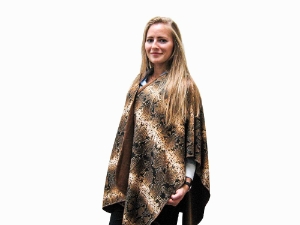 Poncho: Rattlesnake-Print: Khaki 