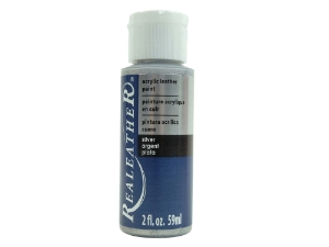 Acrylic Leather Paint: Silver (2 ounce bottle) acrylic leather paints, real leather paints