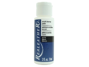 Acrylic Leather Paint: White (2 ounce bottle) acrylic leather paints, real leather paints