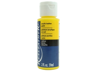 Acrylic Leather Paint: Yellow (2 ounce bottle) acrylic leather paints, real leather paints