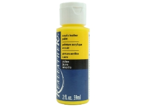 Acrylic Leather Paint: Yellow (2 ounce bottle) acrylic leather paints, real leather paints