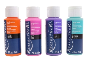 4-Pack of Acrylic Leather Paint: Bright Colors 4 pack of acrylic leather paints, real leather paints