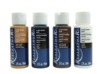 4-Pack of Acrylic Leather Paint: Earthtone Colors 4 pack of acrylic leather paints, real leather paints