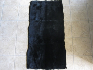 Long Hair #1 Rex Rabbit Plate: Black Dyed: Grade A 