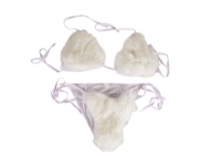 Faux Fur Bikini: White furkini