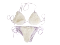 Rabbit Fur Bikini: White furkini