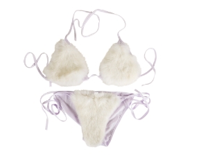 Rabbit Fur Bikini: White furkini