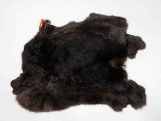 Czech #2/#3 Breeder Rabbit Skin: Natural Black Black rabbit skins, Czech Fawn rabbit fur, Czech rabbit pelt, natural color, rabbit
