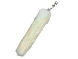 Imitation Fox Tail Keychain: Blond blonde fake fox tail keychains, reproduction fox tail keychains