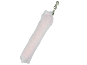 Imitation Fox Tail Keychain: Pink fake fox tail keychains, reproduction fox tail keychains
