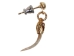 Real Rattlesnake Fang Earrings: Gold-Tone (Single) - 598-J20-S (Y2HC02)