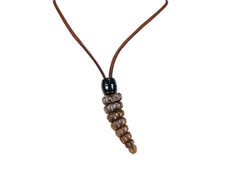 Real Rattlesnake Rattle Necklace: Large with Brown Cord 