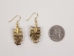 Real Rattlesnake Rattle Earrings: Small: Gold - 598-J41