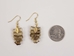 Real Rattlesnake Rattle Earrings: Small: Gold - 598-J41 (Y2K)