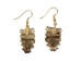 Real Rattlesnake Rattle Earrings: Small: Gold - 598-J41