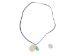 Real Rattlesnake Skin Turquoise Teardrop Necklace - 598-J65 (Y2HC06)