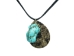 Real Rattlesnake Skin Turquoise Teardrop Necklace - 598-J65 (Y2HC06)