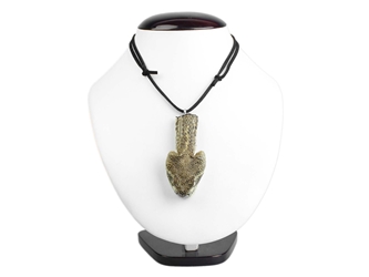 Real Rattlesnake Head Necklace with Mouth Closed 